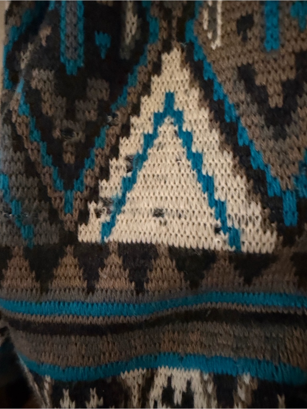 RARE-Pre-1987 Cuggi/Coogi Men's Geometric Pattern Crewneck Sweater - Blue & Gray - Picture 8 of 13